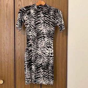 animal print body con dress